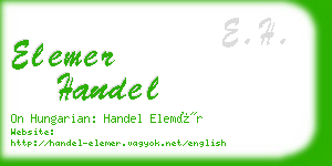 elemer handel business card